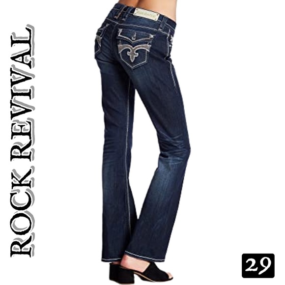 Rock Revival Noho Jeweled Easy Boot Jeans 29 - Picture 1 of 11